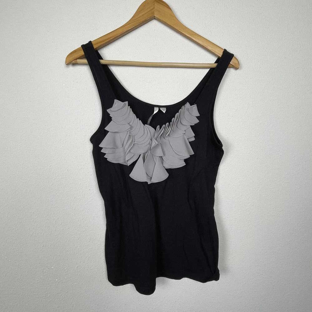 Lauren Conrad Tank Top Size S Black Gray Fairygoth Soft Knit Pima Cotton Modal
